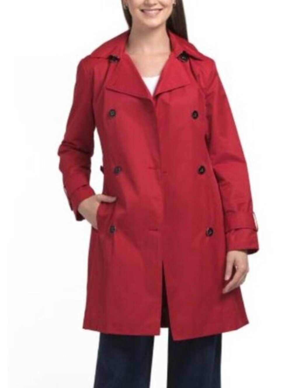 COLE HAAN signature red trench coat sz M